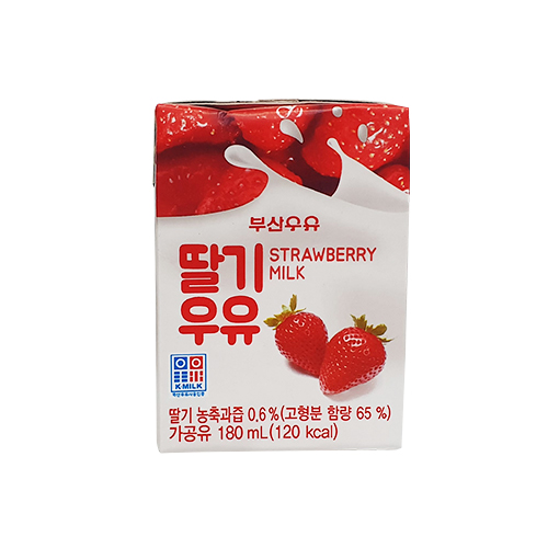 [부산우유] 멸균 딸기우유 180ml