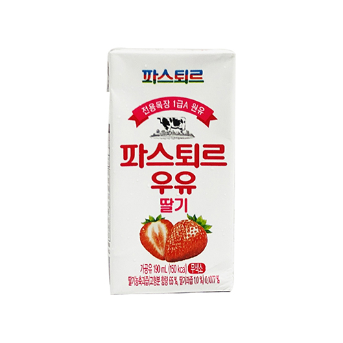 [파스퇴르] 파스퇴르 우유 딸기 190g