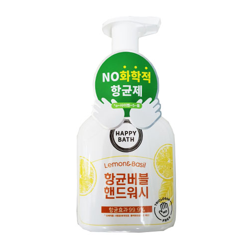 [해피바스] 레몬&바질 버블 핸드워시 250g