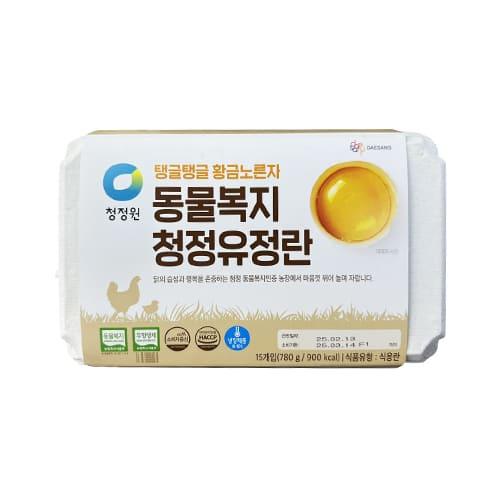 [청정원] 동물복지 청정유정란 15개입